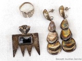 Pickup in Rib Lake. 925 Sterling Silver Southwest style pieces incl 1-3/8