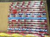 16 NIP rolls of Christmas and holiday wrapping paper. Nearly all are 40 sq ft