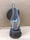 Pickup in Rib Lake. Cute little wall mountable oil lamp with deflector stands 9-1/2