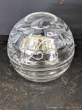 Pickup in Rib Lake. Delicate glass bowl has a beautiful cut glass design and an L monogram. Bowl