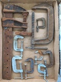 Pickup in Rib Lake. Assortment of C clamps by Craftsman and others up to 14