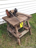 Pickup in Rib Lake. Belt driven bench grinder with cast base is 16