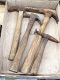 Pickup in Rib Lake. Pair of claw hammers, masonry hammer, and auto body hammer. Longest 15