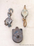 Pickup in Rib Lake. Three pulleys including self locking and other. Largest is 13