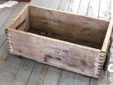 Pickup in Rib Lake. Antique Munitions crate have dovetailed corners and measures 22