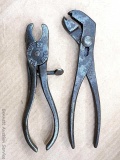 Pickup in Rib Lake. Hills hog ringer pliers patent Aug 27, 1872; other unique slip joint pliers