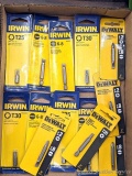 Variety of NIP Irwin and NIP DeWalt power bits. Assorted heads incl T25, T30, slotted, double-ended,