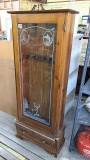 Pickup in Rib Lake. Nice wooden gun cabinet holds 6 long guns and has bottom compartment for