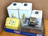 Pickup in Rib Lake. Retro flour, sugar, coffee canisters up to 9