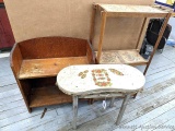 Pickup in Rib Lake. Charming child's table and two shelf units up to 3' tall. Table with two curios