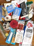 Pickup in Rib Lake. Sewing notions including rick rack, buttons, hooks, elastic, velcro, pipe