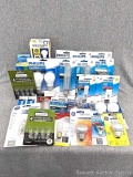 Assortment of light bulbs incl Philips indoor spot lights, Satco indicator bulb, more as pictured.