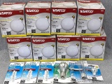 Satco decorative incandescent light globe lights; Various Philips brand lights. See photos for