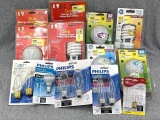 Plethora of Philips lightbulbs, also General Electric, Abco, Satco. See pictures for variety of