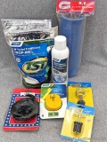 RV Toilet Treatment drop ins, Drinking Water Freshener, RV Electrical Adapter, drain plugs, and 10