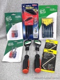 Stanley offset screwdrivers, Eklind Ball-hex L keys, precision screw driver set, slotted and