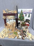 Variety of Christmas and holiday decorations incl 12