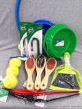 Perfectly pampered pooch alert!! Dog food dishes, toy ball launcher with bonus tennis balls, bandana