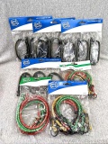 Variety of rubber tie downs and bungee cords. Perfect for the vehicle emergency kit or the garage.