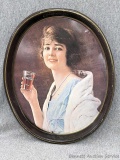 Coca-Cola tray with 1923 advertisement design, printed in 1973; measures 12