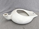 Porcelain bedpan is about 16-1/2