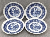 Four Franciscan ironstone saucers with Countryside pattern; plates measure 5-1/2