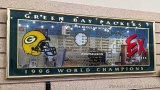 Green Bay Packers 1996 World Champions EX Beer mirror is about 3' x 14