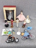 Assortment of Christmas ornaments, mostly Barbie. Pick up some hooks and use them this year for a