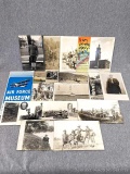 Military postcards, plus Air Force Museum brochure with map of Ohio. Some postcard cancel marks or