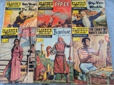Six Classics Illustrated comic books - titles include A Tale of Two Cities, Ivanhoe, The Count of