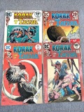 Four DC Korak Son of Tarzan comic books dating mid-1970s and in fair condition.
