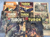 Eight Dell comic books, Turok Son of Stone dating late 1950s and early 1960s.