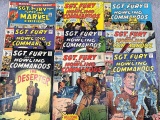 Nine Marvel Comic books all from Sgt. Fury and His Howling Commandos, copyrights including late