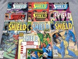 Ten Marvel Comic books from the Nick Fury, Agent of Shield series, dates range 1990s.