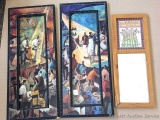 Two pieces of wall art replica of Didier Lourenco and an Asparagus mirror that reads Mary