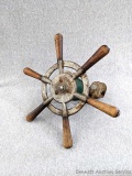 Antique Water Witch nautical boat steering wheel, believed to be off a 1920's or 1930's runabout.