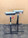 Pair of collapsible infeed / outfeed roller stands. Height adjusts from 28