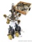 Antique light fixture with cast iron body and matching wall fixtures, hardware incl drawer handles