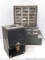 Storage and organizer boxes. Wooden box with Craftsman and other sanding abrasives and wire wheels.