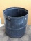 Barrel half with handles is about 2' x 2' and would be a great shop garbage or wood scrap bin.
