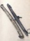 Pair of vintage livestock single tree and neck yoke with longer one measuring a smidge over 3 ft.