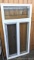 Transom window and side sliding glass window. Vinyl window with frosted / patterned glass and