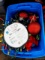 Tote with lid holds C3 LED indoor / outdoor lights (work); 5-1/2