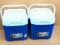 Pair of 12-quart Igloo coolers, model 4901186. Holds 18 cans of bee...soda pop.