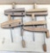 Set of three adjustable wooden claps with 10