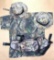 RealTree hardwood pocketed t-shirt, size XL; 2 Cabela's hats; Rocky brand adjustable men's belt bag