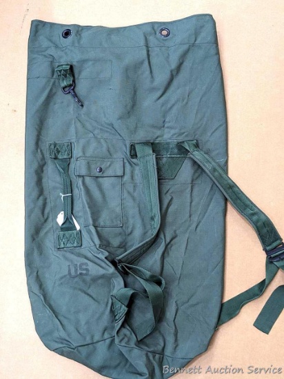 US Military Nylon Duffel Bag measures approx 38" long. Appears to be unused -- very clean!