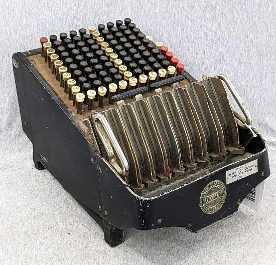 Antique Brandt Automatic Cashier machine once belonged to the Marathon County Treasurer. Made in