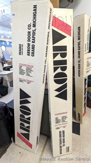24" and 60" Arrow Door Co folding door units complete with hardware still in box.