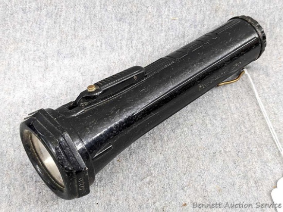 Vintage U.S. Military Navy (USN) Bureau of Mines Permissible electric flashlight is approved for